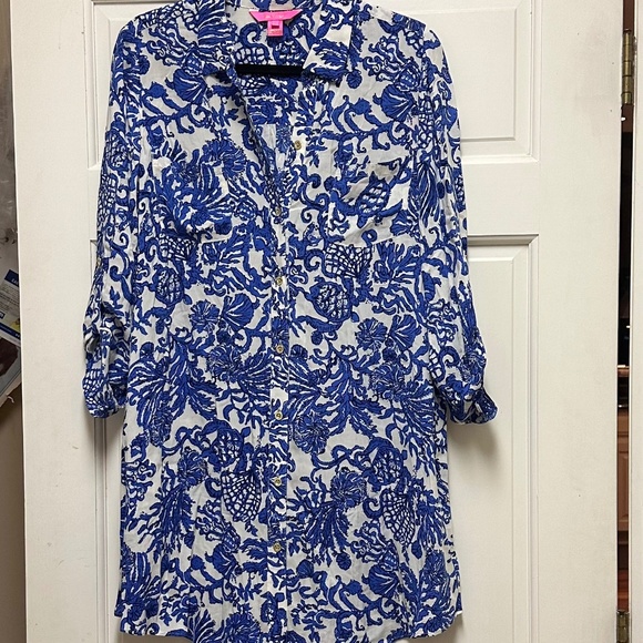 Lilly Pulitzer Deeper Coconut Swim Coverup - Picture 1 of 4